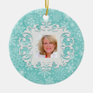 In Loving Memory Snowflake Personalised Photo Ceramic Tree Decoration