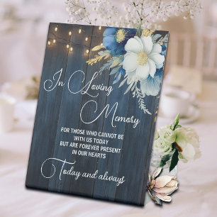 In Loving Memory String Light Floral Memorial Sign