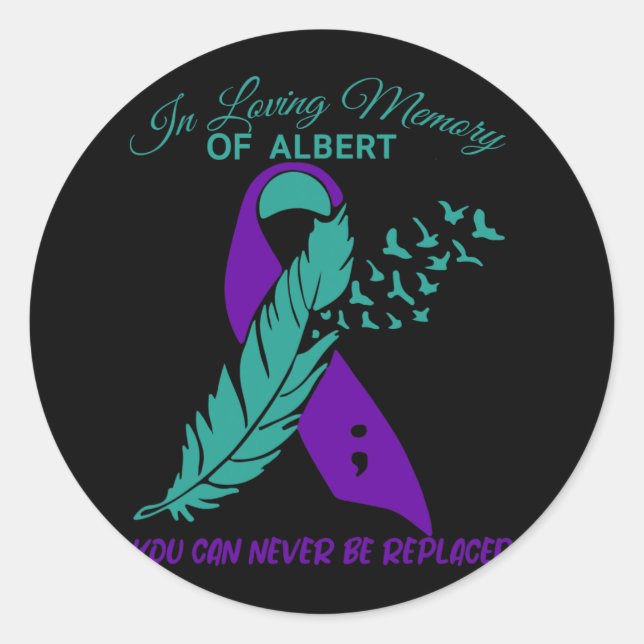 In Loving Memory Suicide Prevention Awareness  Classic Round Sticker (Front)