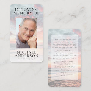 In Loving Memory Sunset Memorial Prayer Card