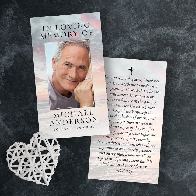 In Loving Memory Sunset Memorial Prayer Card (Creator Uploaded)