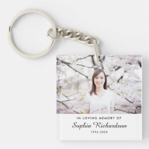 In Loving Memory   Sympathy Memorial Photo Key Ring