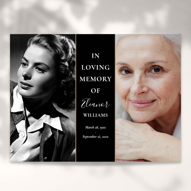 In Loving Memory Then And Now 2 Photo Memorial Poster (In Loving Memory Then And Now 2 Photo Memorial Poster)