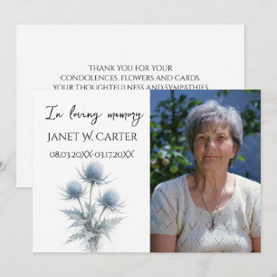 In Loving Memory Thistle Scottish Floral Funeral Invitation