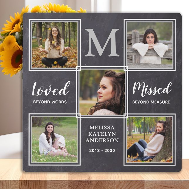 In Loving Memory Unique Photo Collage Memorial Plaque (Creator Uploaded)