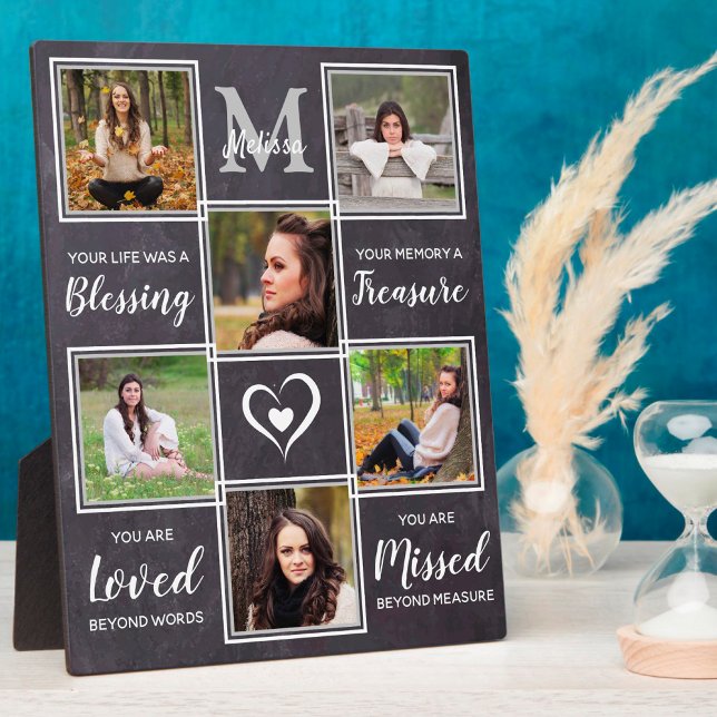 In Loving Memory Unique Photo Collage Memorial Plaque (Creator Uploaded)