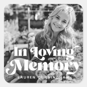 In Loving Memory Vintage Retro Photo Memorial Square Sticker