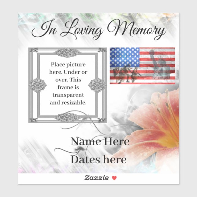 In loving memory vinyl sticker (Sheet)
