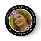 In Loving Memory Watercolor Floral Photo Memorial