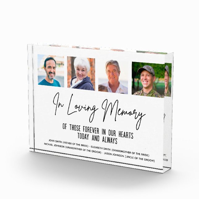 In Loving Memory Wedding Memorial Photo Block (Right)