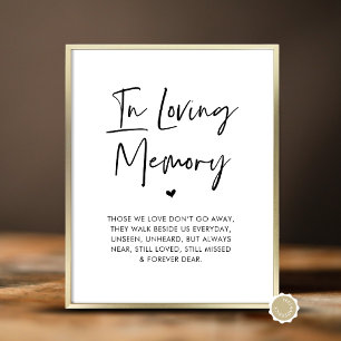 In Loving Memory, Wedding Memorial Table Poster