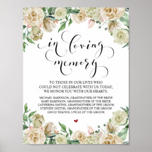 In loving memory Wedding Memorial Table Sign