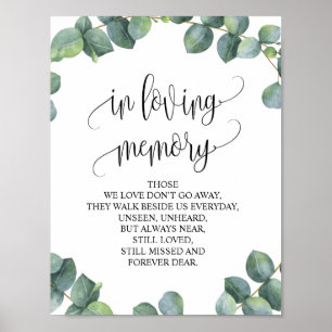 In loving memory Wedding Memorial Table Sign v14