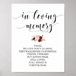 In loving memory Wedding Memorial Table Sign v15