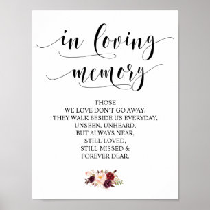 In loving memory Wedding Memorial Table Sign v20