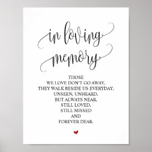 In loving memory Wedding Memorial Table Sign v3