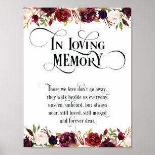 In loving memory Wedding Memorial Table Sign v4