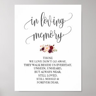 In loving memory Wedding Memorial Table Sign v5
