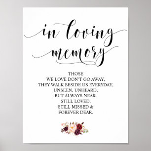 In loving memory Wedding Memorial Table Sign v5