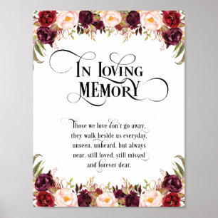 In loving memory Wedding Memorial Table Sign v6