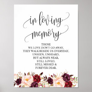 In loving memory Wedding Memorial Table Sign v6