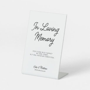 In Loving Memory Wedding Minimalist Memorial Pedestal Sign
