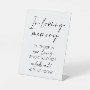 In Loving Memory Wedding Minimalist Style Pedestal Sign
