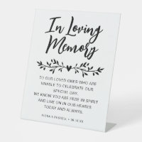 In Loving Memory Wedding Personalised