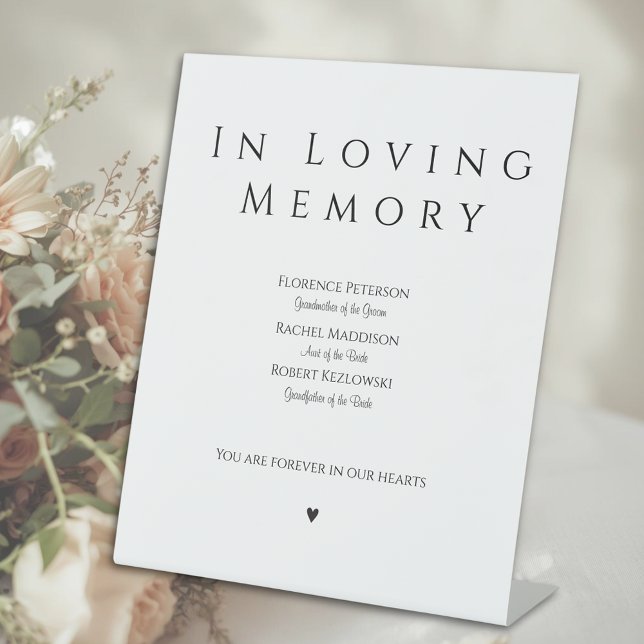 In Loving Memory Wedding Remembrance Pedestal Sign (In Loving Memory Wedding Remembrance Pedestal Sign
)