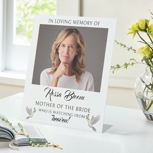 In Loving Memory Wedding Reserved Memorial  Pedestal Sign (In Loving Memory Wedding Reserved Memorial Pedestal Sign)