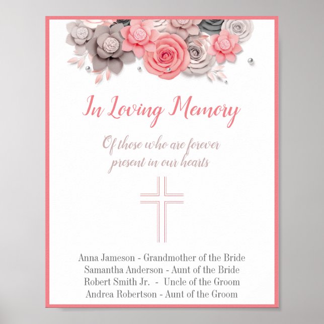 In Loving Memory Wedding Sign (Front)