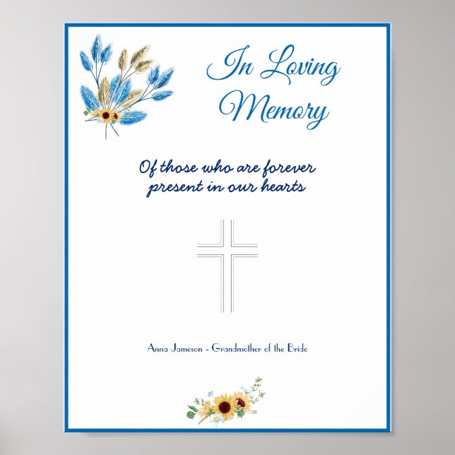 In Loving Memory Wedding Sign (Front)