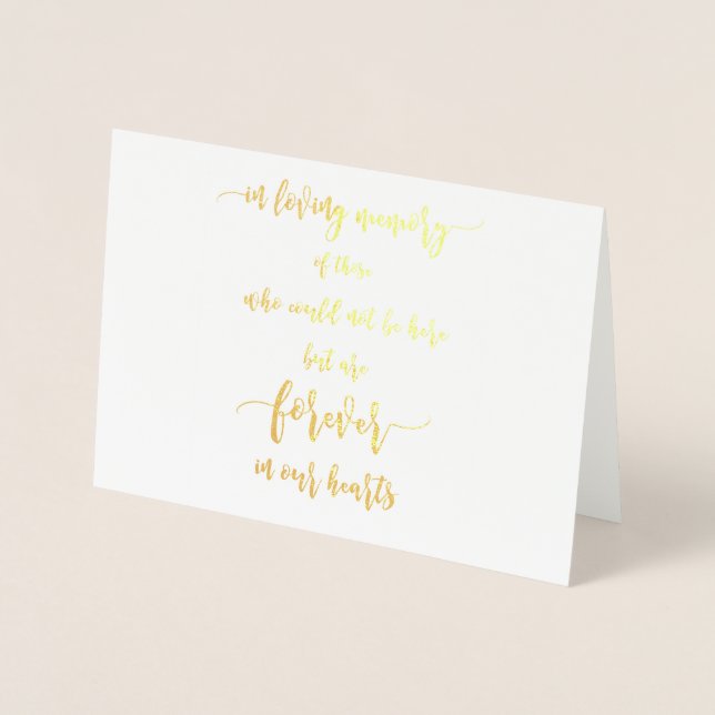 In loving Memory Wedding Sign Foil Card (Front)