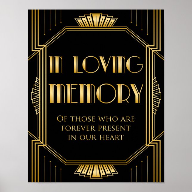 In Loving Memory Wedding Sign | Gatsby Art Deco (Front)