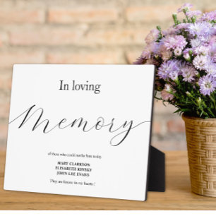 In loving memory wedding sign Tabletop Plaque