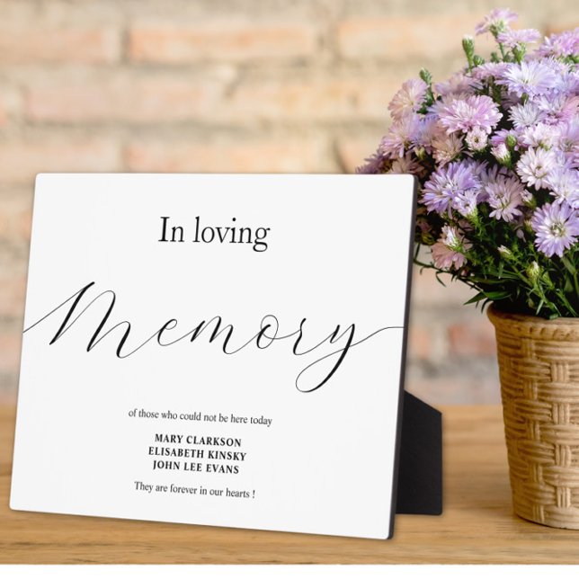 In loving memory wedding sign Tabletop Plaque (Creator Uploaded)