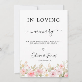 In Loving Memory Wedding Sign Template with Rose,