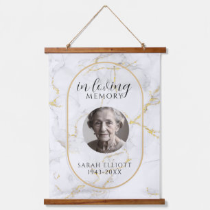 In Loving Memory with Photo marble Hanging Tapestry