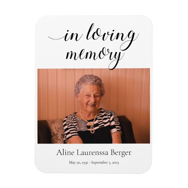 In Loving Memory With Photo Passing Announcement Magnet (Vertical)