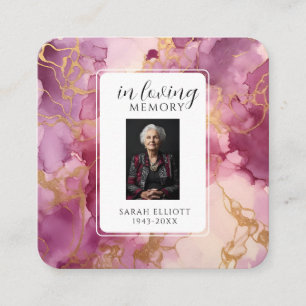 In Loving Memory with Photo   Personal Square Business Card