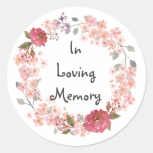 In Loving Memory Wreath Classic Round Sticker
