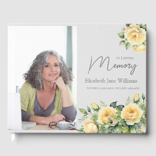 In Loving Memory Yellow Roses 1 Photo Guest Book