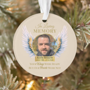 In Loving Memory Your Wings Were Ready Photo Ornament