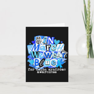 In march wear blue for colon cancer awareness card