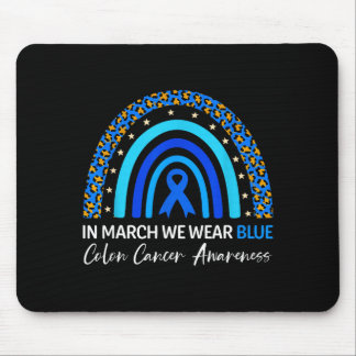 In march wear blue ribbon rainbow colon cancer mouse pad