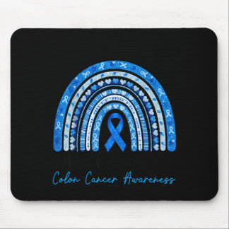 In march wear blue ribbon rainbow colon cancer mouse pad
