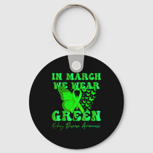 In march wear green kidney disease awareness key ring