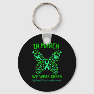 In march wear green kidney disease awareness key ring