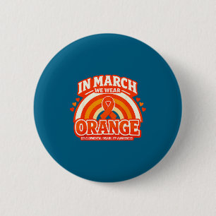 In march wear orange developmental disability 6 cm round badge