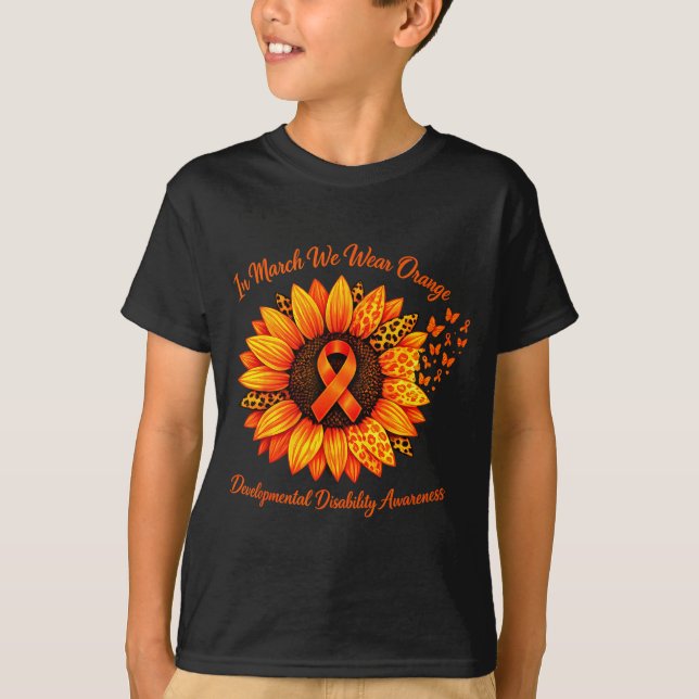 In march wear orange developmental disability T-Shirt (Front)